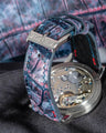 Bespoke Watch Strap in Multi Purple Galaxy Crocodile