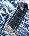 Bespoke Watch Strap in Tainted Blue Snowflake Crocodile