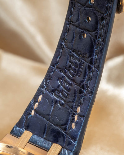 Bespoke Watch Strap in Metallic Black Crocodile