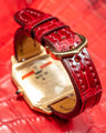 Bespoke Watch Strap in Blood Red Crocodile