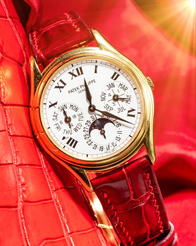 Bespoke Watch Strap in Ferrari Red Crocodile
