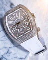 Bespoke Watch Strap in White Crocodile