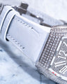 Bespoke Watch Strap in White Crocodile