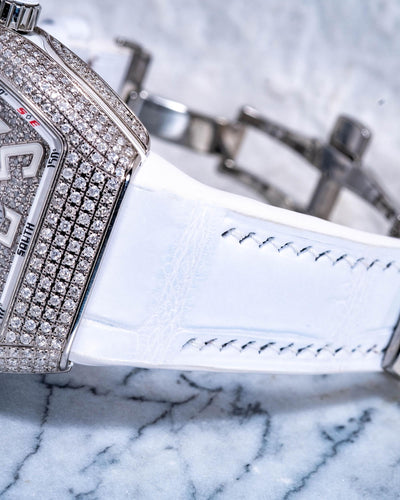 Bespoke Watch Strap in White Crocodile