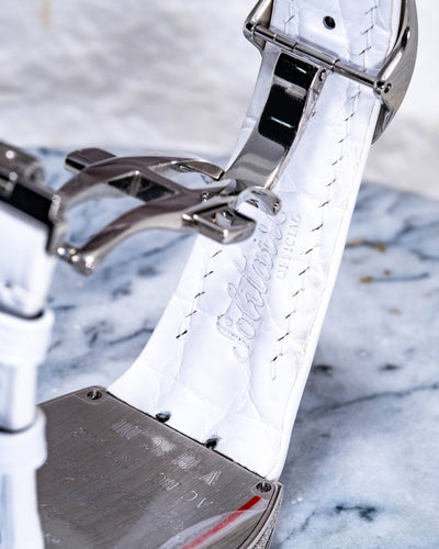 Bespoke Watch Strap in White Crocodile