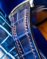 Bespoke Watch Strap in Tie Dye Blue Crocodile