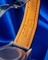 Bespoke Watch Strap in Tie Dye Blue Crocodile