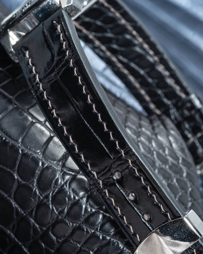 Bespoke Watch Strap in Black Crocodile