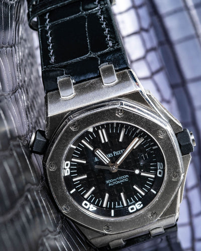 Bespoke Watch Strap in Black Crocodile