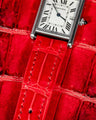 Bespoke Watch Strap in Ferrari Red Crocodile