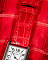 Bespoke Watch Strap in Ferrari Red Crocodile
