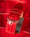Bespoke Watch Strap in Ferrari Red Crocodile