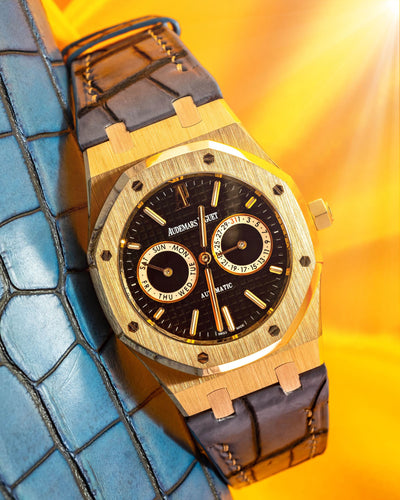 Bespoke Watch Strap in Blue Grey Rub Off Crocodile