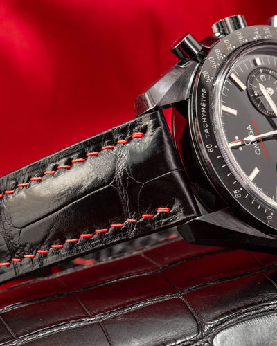 Bespoke Watch Strap in Black Crocodile