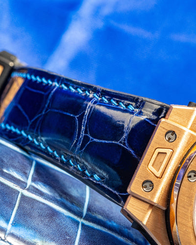 Bespoke Watch Strap in Electric Blue Crocodile
