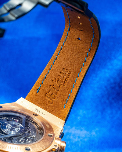 Bespoke Watch Strap in Electric Blue Crocodile