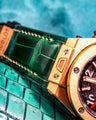 Bespoke Watch Strap in Hunter Green Crocodile