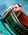 Bespoke Watch Strap in Hunter Green Crocodile