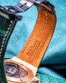 Bespoke Watch Strap in Hunter Green Crocodile