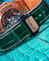 Bespoke Watch Strap in Hunter Green Crocodile