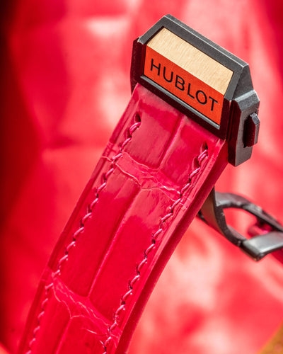Bespoke Watch Strap in Fuchsia Pink Crocodile