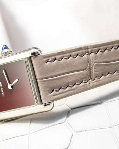 Bespoke Watch Strap In Grey Crocodile