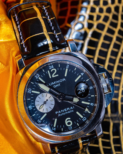 Bespoke Watch Strap in Black Gold Alligator