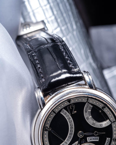 Bespoke Watch Strap in Black Crocodile