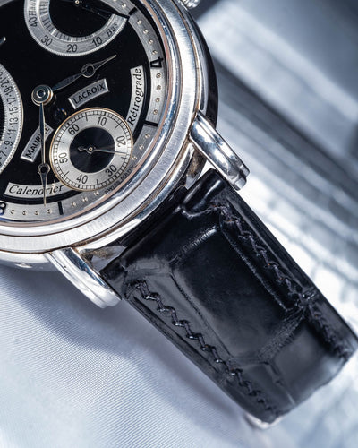 Bespoke Watch Strap in Black Crocodile