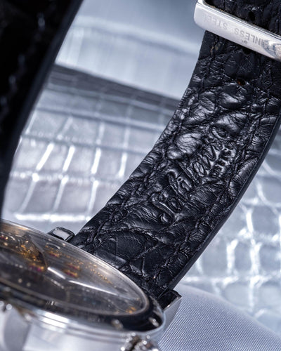 Bespoke Watch Strap in Black Crocodile