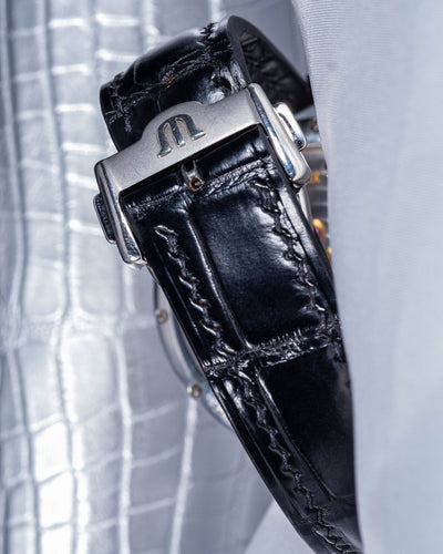 Bespoke Watch Strap in Black Crocodile