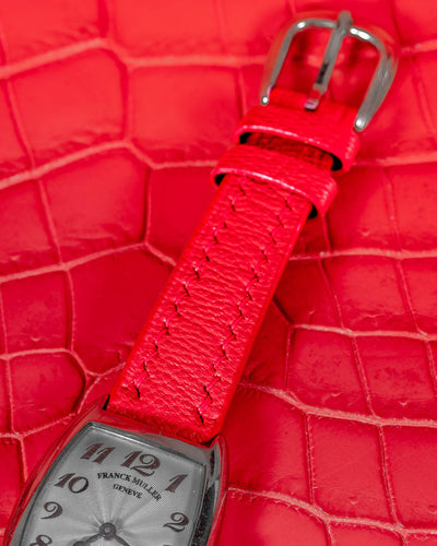 Bespoke Watch Strap in Red Chevre
