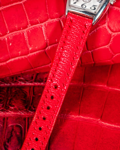 Bespoke Watch Strap in Red Chevre