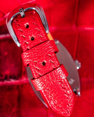 Bespoke Watch Strap in Red Chevre