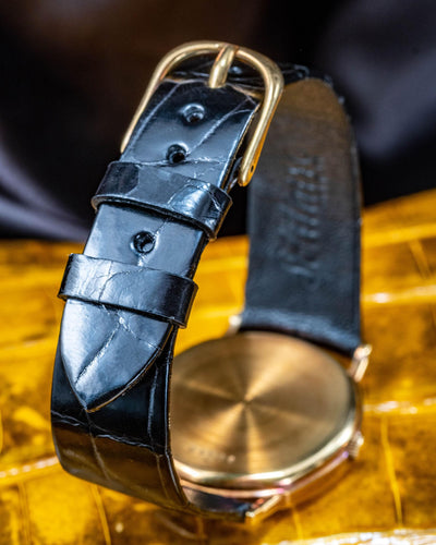 Bespoke Watch Strap in Black Crocodile