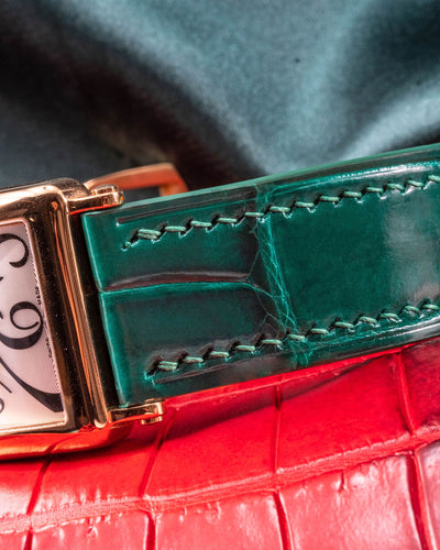 Bespoke Watch Strap in Emerald Green Crocodile