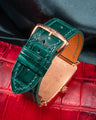 Bespoke Watch Strap in Emerald Green Crocodile