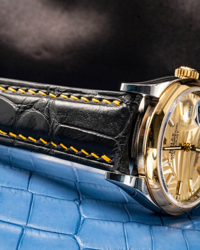 Bespoke Watch Strap in Matte Black Alligator