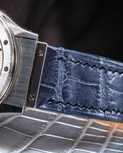 Bespoke Watch Strap in Metallic Black Crocodile