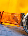 Bespoke Watch Strap in Orange Himalayan Crocodile