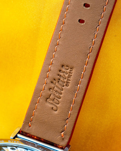 Bespoke Watch Strap in Orange Himalayan Crocodile