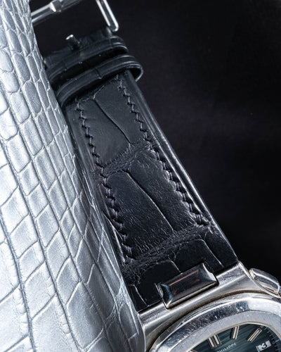 Bespoke Watch Strap in Jet Black Crocodile
