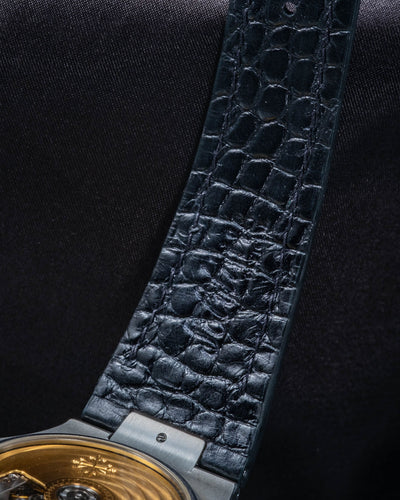 Bespoke Watch Strap in Jet Black Crocodile