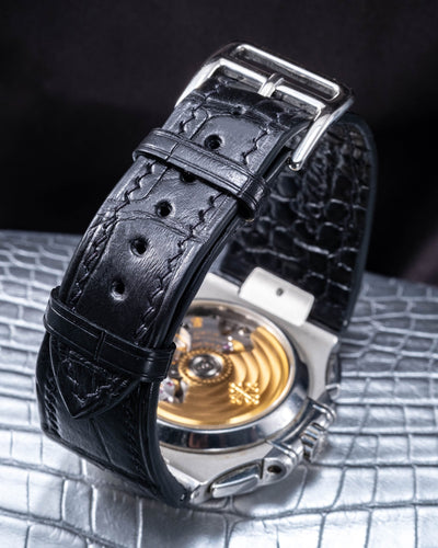 Bespoke Watch Strap in Jet Black Crocodile