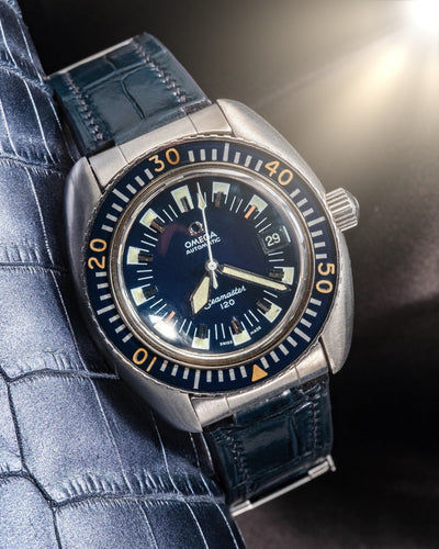 Bespoke Watch Strap in Navy Blue Crocodile