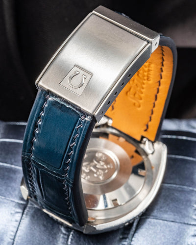 Bespoke Watch Strap in Navy Blue Crocodile