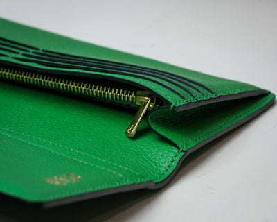Bespoke Long Wallet in Apple Green Chèvre