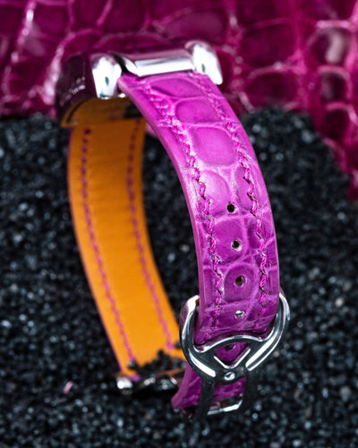 Bespoke Watch Strap in Purple Crocodile
