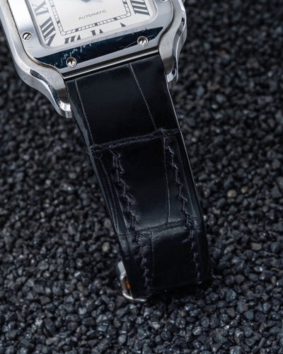 Bespoke Watch Strap in Black Crocodile