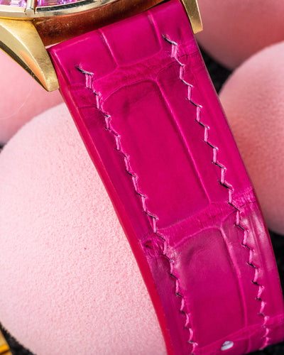 Bespoke Watch Strap in Fuchsia Pink Crocodile